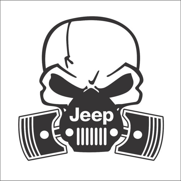 Vinyl Decal for Window - Skull w/ Jeep Logo - Picture 1 of 1